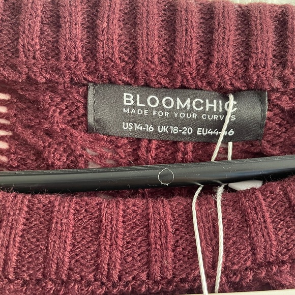 BloomChic Maroon Crew Neck Sweater - Picture 2 of 3